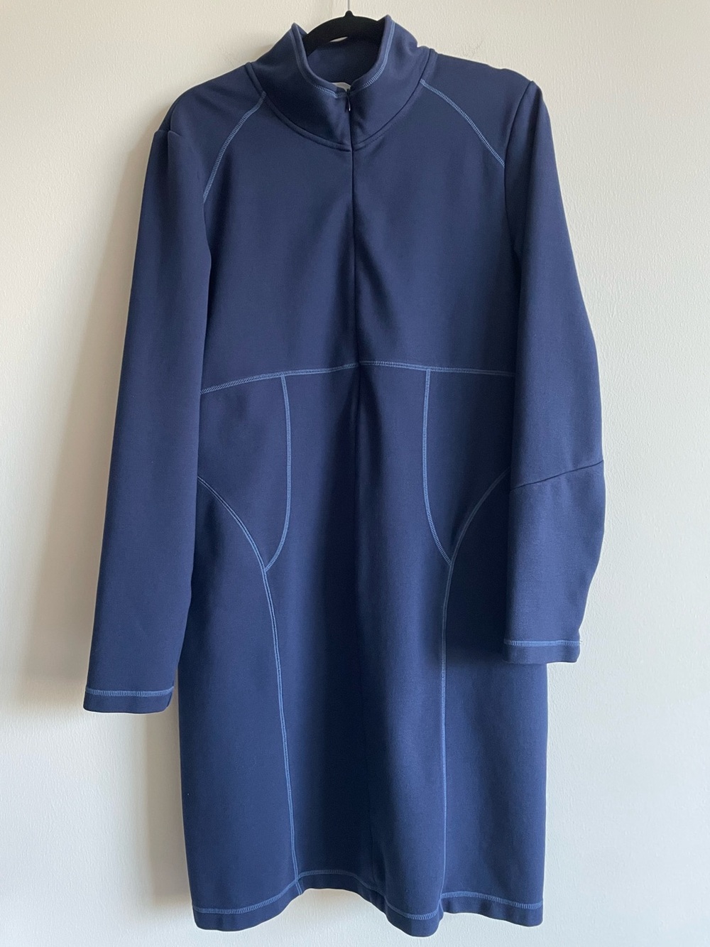Athleta Cassidy Ponte Knit‎ Long Sleeve Athletic Dress Blue Athleisure XL
